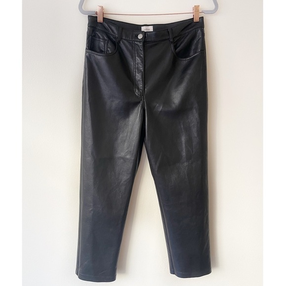 Aritzia Wilfred High-waisted Vegan Leather Pants in Black Size 10 Short - Picture 7 of 12